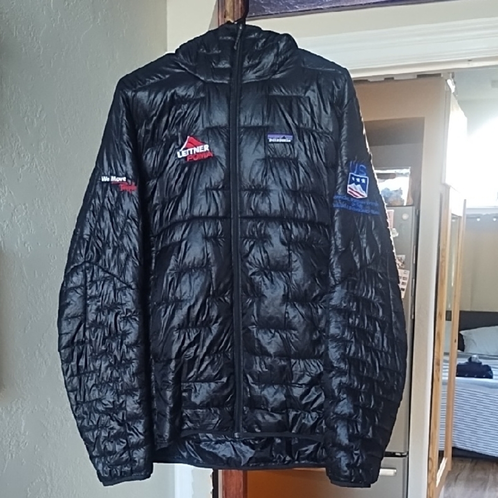 Patagonia Men's Black Puffer Jacket with Leitner Poma Logos